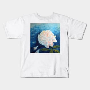 White Peony Painting Kids T-Shirt